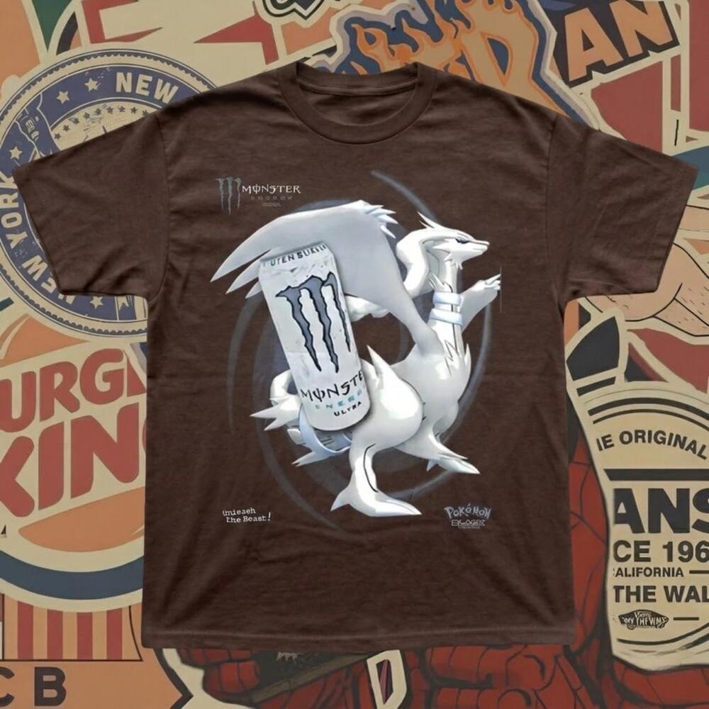 Brown Monster Energy X PokeMon Center T Shirt